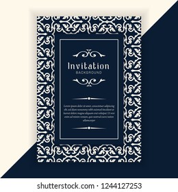 Decorative wedding invitation template, Vintage Pattern. Retro Victorian ornament, antique greeting cards, invitation with victorian ornaments, beautiful and luxury postcards