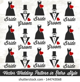 Decorative Wedding Pattern in Vintage Style