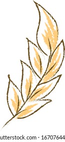 Trigo decorativo, ilustración, vector sobre fondo blanco.