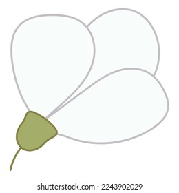Decorative White Flower. Vector Spring Flower.