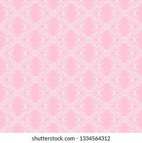 decorative white openwork pattern on a pink background