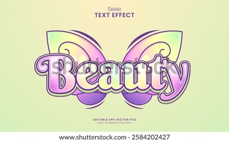 decorative wing butterfly editable text effect design