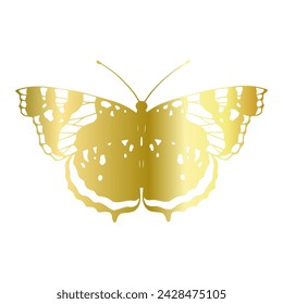 Decorative, winged insect of a golden butterfly. Vector graphics.