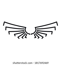 Decorative wings icon. Outline decorative wings vector icon for web design isolated on white background
