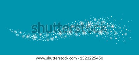 decorative winter background with hand drawn snowflakes, snow, stars, design elements