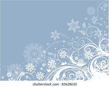 Decorative winter floral background
