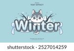 decorative winter husky editable text effect design