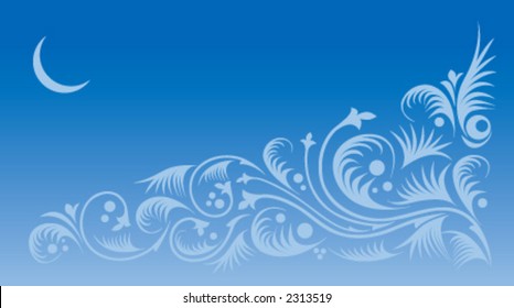 decorative winter pattern in blue color