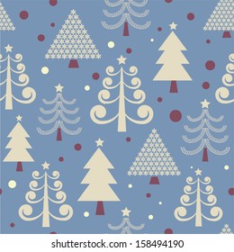 Decorative winter seamless pattern. Christmas background.