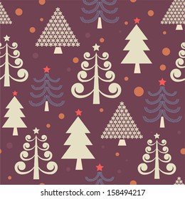 Decorative winter seamless pattern. Christmas background.