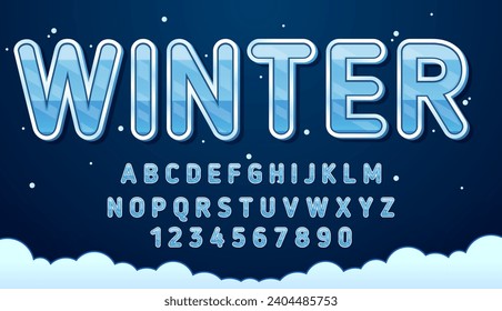 decorative winter snow  editable text effect vector design