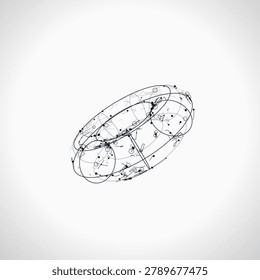 Decorative wire torus illustration for social media posts, creative layouts, and modern visual branding.