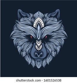 decorative wolf design artwork illustration