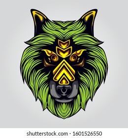 decorative wolf design artwork illustration