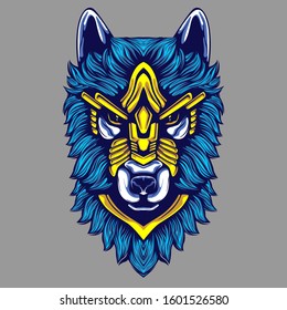decorative wolf design artwork illustration