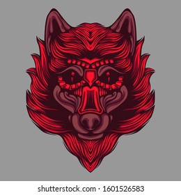 decorative wolf design artwork illustration