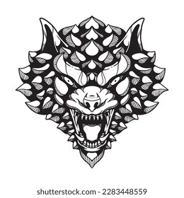 decorative wolf tattoo artwork illustration