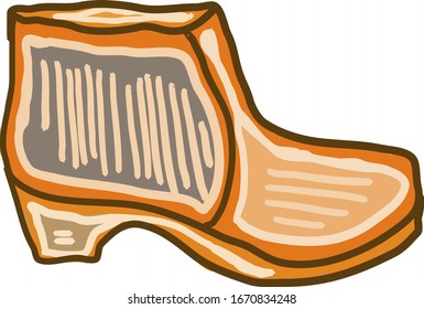 Decorative woman shoe, illustration, vector on white background.