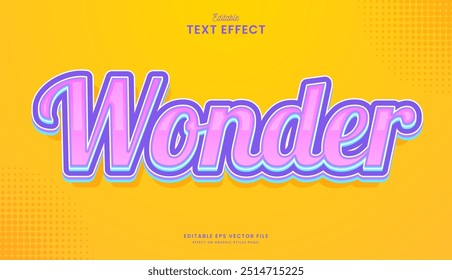 decorative wonder pink editable text effect design