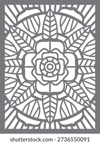 Decorative woodcut stencil. Carved pattern. Ornate panel
