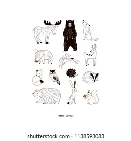 decorative woodland animals set
