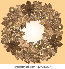 decorative wreath of autumn leaves