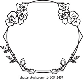 Decorative of wreath frame for invitation card. Vector