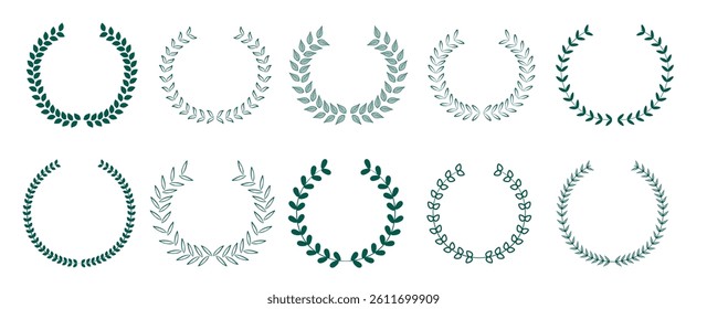 decorative wreath frame white background in set vector 