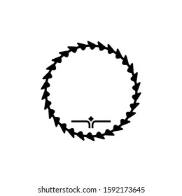 Decorative wreath glyph icon and ring element