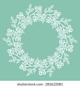 Decorative wreath with vector flowers