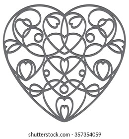 Decorative Wrought Iron Heart. Valentine's Day Card Art