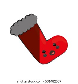 Decorative xmas boot icon vector illustration graphic design