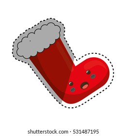 Decorative xmas boot icon vector illustration graphic design