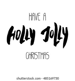 Decorative Xmas Lettering. Handwritten vector scalable design element. Modern ink calligraphy. Handdrawn black phrase isolated on white background. Perfect for Christmas decor, posters and cards