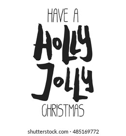 Decorative Xmas Lettering. Handwritten vector scalable design element. Modern ink calligraphy. Handdrawn black phrase isolated on white background. Perfect for Christmas decor, posters and cards