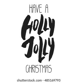 Decorative Xmas Lettering. Handwritten vector scalable design element. Modern ink calligraphy. Handdrawn black phrase isolated on white background. Perfect for Christmas decor, posters and cards