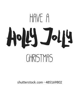 Decorative Xmas Lettering. Handwritten vector scalable design element. Modern ink calligraphy. Handdrawn black phrase isolated on white background. Perfect for Christmas decor, posters and cards