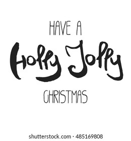 Decorative Xmas Lettering. Handwritten vector scalable design element. Modern ink calligraphy. Handdrawn black phrase isolated on white background. Perfect for Christmas decor, posters and cards