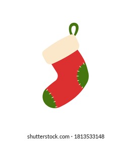 Decorative xmas sock for mobile concept and web design. Vector illustration.