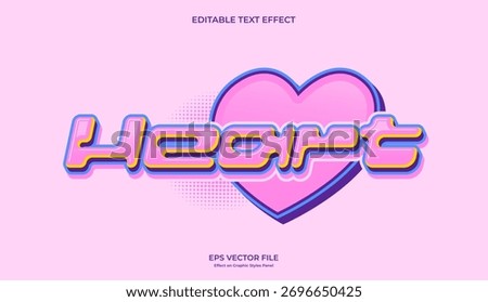 decorative y2k heart editable text effect design