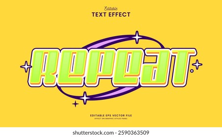 decorative y2k repeat green editable text effect design
