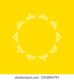 Decorative yellow background with ornamental circular pattern. Card template design. Vector illustration.