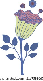 Flor de campana amarilla decorativa. Archivo vector para crear diseños.