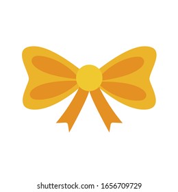 Un arco amarillo decorativo sobre fondo blanco.Ilustración vectorial en estilo plano. EPS 10.