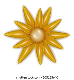 Decorative yellow flower in vector design