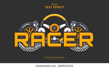 decorative yellow racer editable text effect design