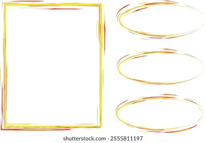 decorative yellow red colorful art frames set vector