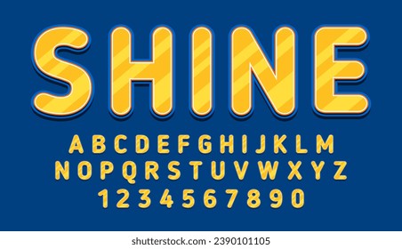 decorative yellow shine editable text effect vector design