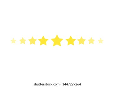 Decorative yellow star divider. Simple vector illustration isolated on white background.