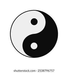 Símbolo decorativo de Yin Yang de un equilibrio entre dos opuestos aislados sobre fondo blanco 